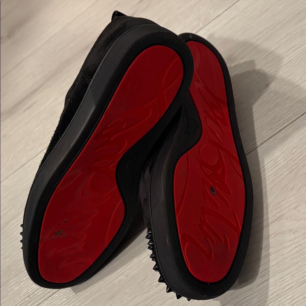 Christian Louboutin Black Spiked Sneakers - Picture 11 of 16